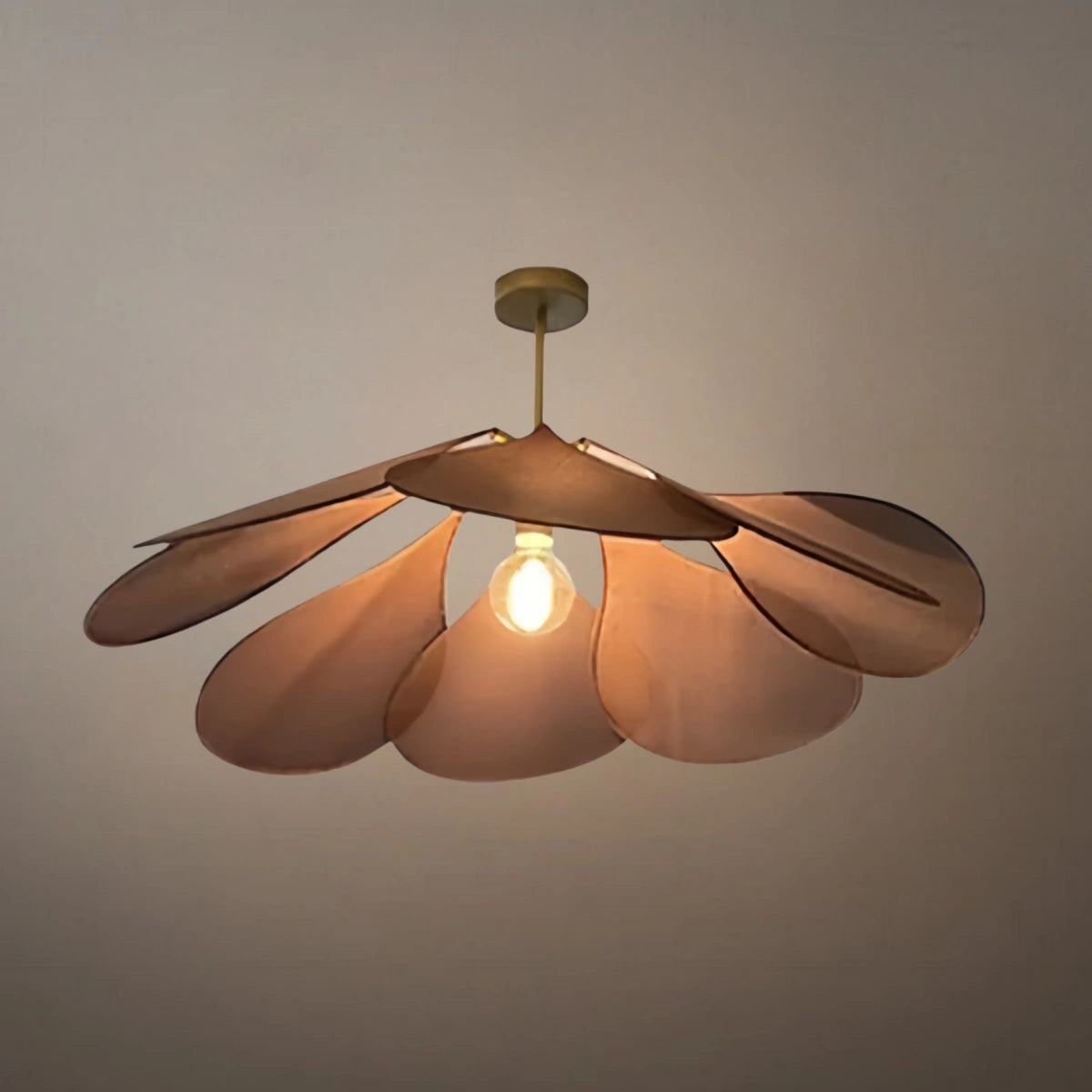 Zenno Art Deco Floral Metal & Fabric Pendant Light